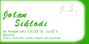 jolan siklodi business card